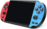 Consola portátil roja y azul